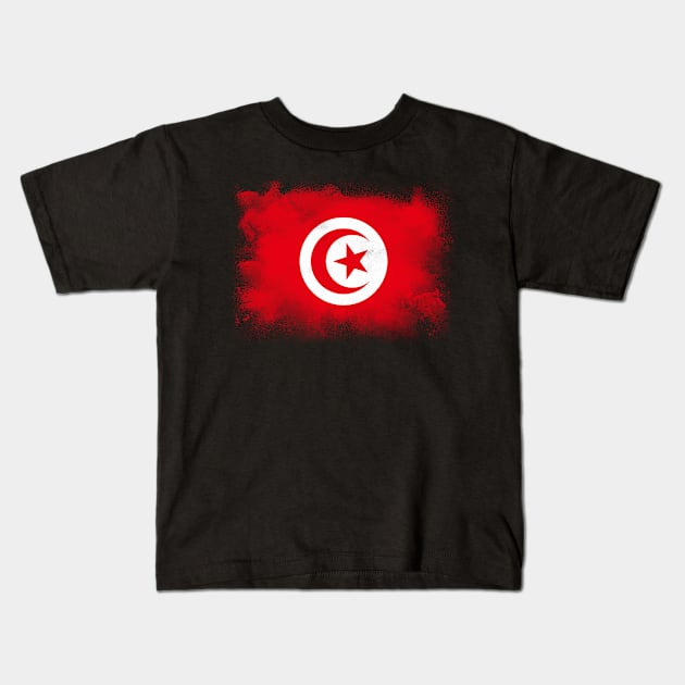 Tunisia Flag Kids T-Shirt by psychoshadow